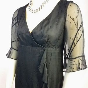 Vtg. Nicole Miller ruffle silk embellished Dress 4